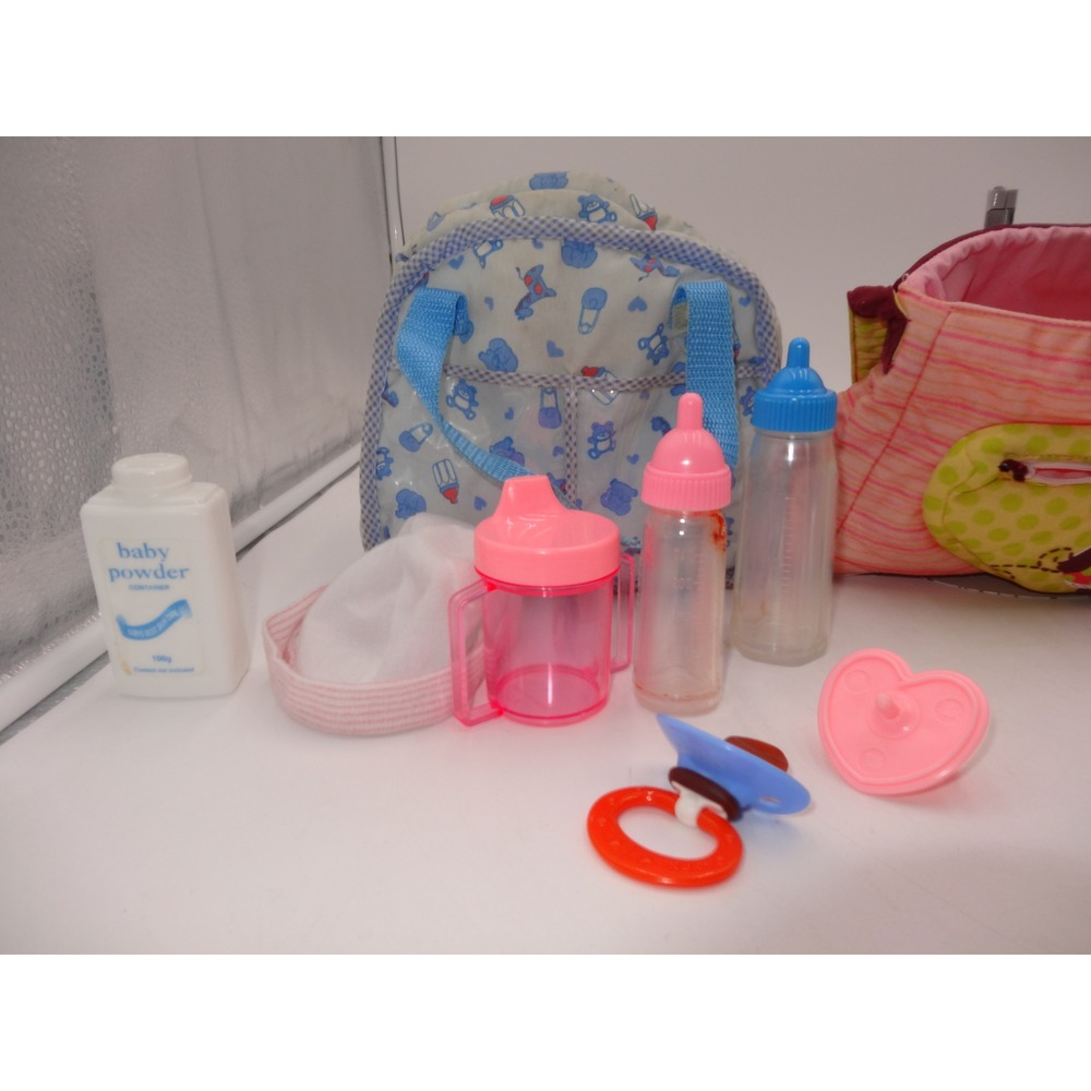 Baby Alive On The Go Carrier Panda Purse Diaper Bag Plus Bag and Accessories Lot - Picture 7 of 16